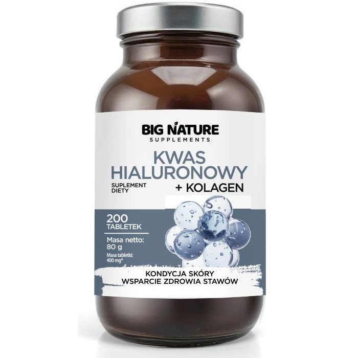 Big Nature Kwas Hialuronowy + Kolagen 200 t.