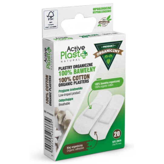 ActivePlast Plaster 100% Organic Cotton 20szt. 2/7 ActivePlast Plaster 100% Organic Cotton 20szt. 2/7