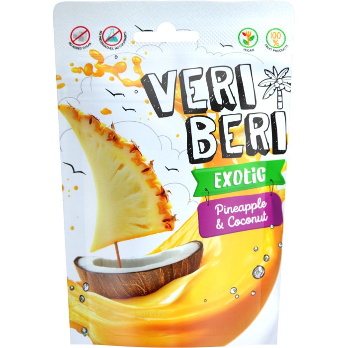 Veri Beri Bezglutenowe żelki ananas z kokosem 50 g