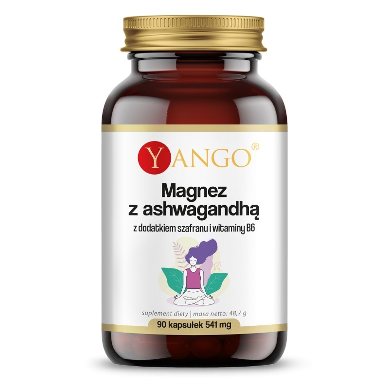 Yango Magnez z ashwagandhą szafraniem i B6 90 k Yango Magnez z ashwagandhą szafraniem i B6 90 k