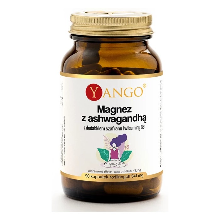 Yango Magnez z ashwagandhą szafraniem i B6 90 k Yango Magnez z ashwagandhą szafraniem i B6 90 k