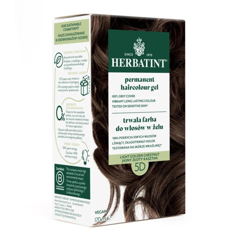 Herbatint Farba w żelu 5D Jasny Złoty Kasztan 150 Herbatint Farba w żelu 5D Jasny Złoty Kasztan 150