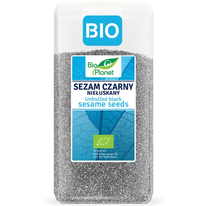 BIO PLANET Sezam czarny niełuskany BIO 200 g BIO PLANET Sezam czarny niełuskany BIO 200 g
