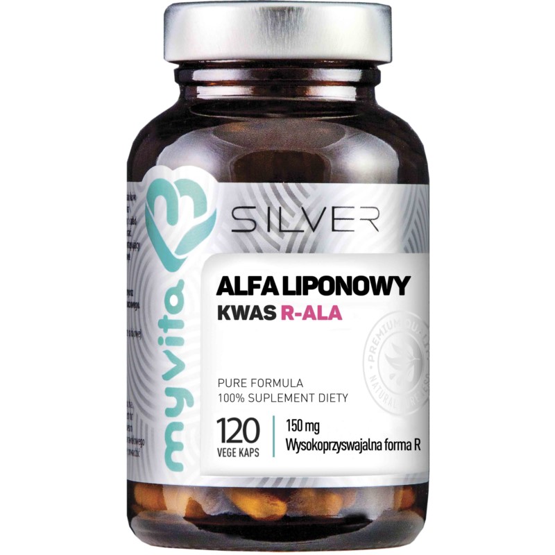 Myvita Silver 100% Kwas Alfaliponowy R-Ala 120 K Myvita Silver 100% Kwas Alfaliponowy R-Ala 120 K