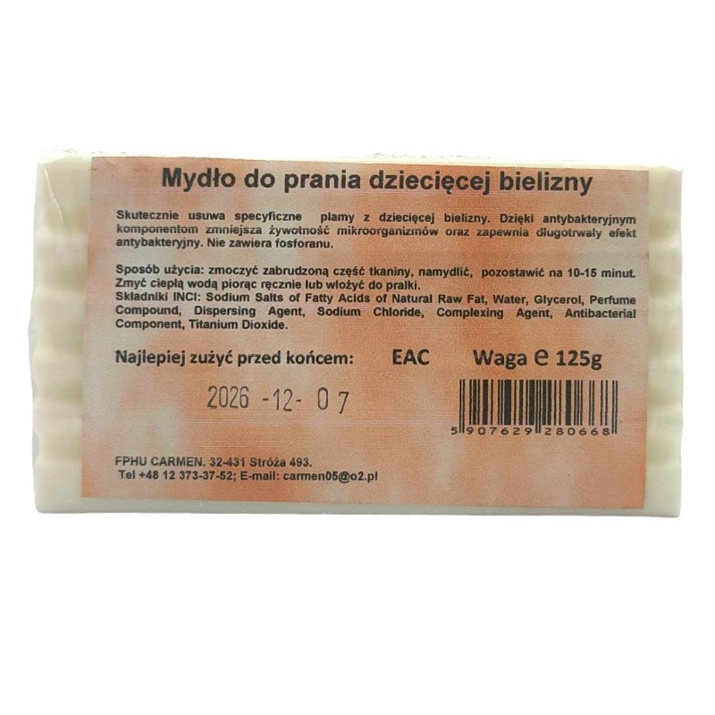 Carmen Mydło do prania odzieży dziecięcej 125 g Carmen Mydło do prania odzieży dziecięcej 125 g