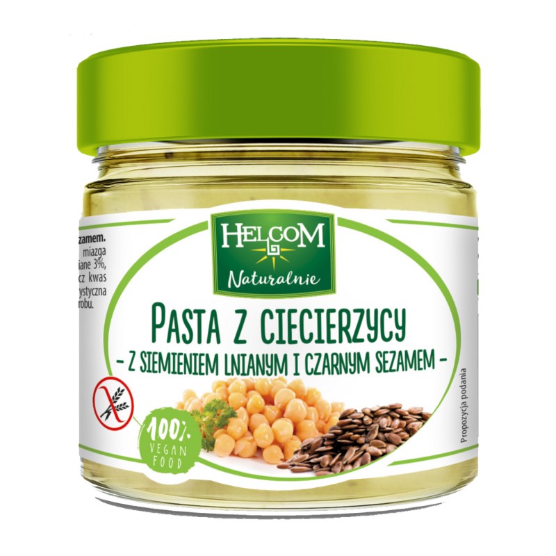 Helcom Pasta z ciecierzycy z siemieniem i sezamem Helcom Pasta z ciecierzycy z siemieniem i sezamem