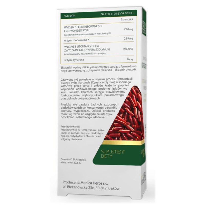 Medica Herbs Fermentowany Czerwony Ryż + Karczoch Medica Herbs Fermentowany Czerwony Ryż + Karczoch