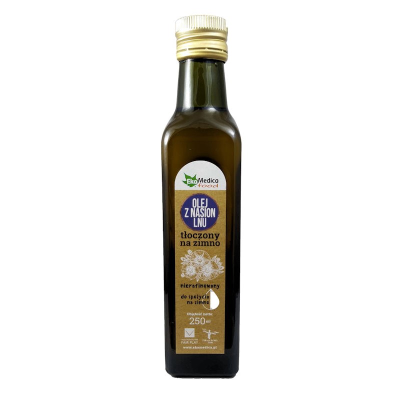 Ekamedica Olej Lniany z witaminą E 250ml Ekamedica Olej Lniany z witaminą E 250ml