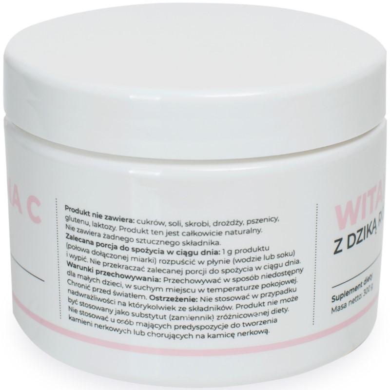 Visanto Witamina C z Dziką Różą 300 G Visanto Witamina C z Dziką Różą 300 G
