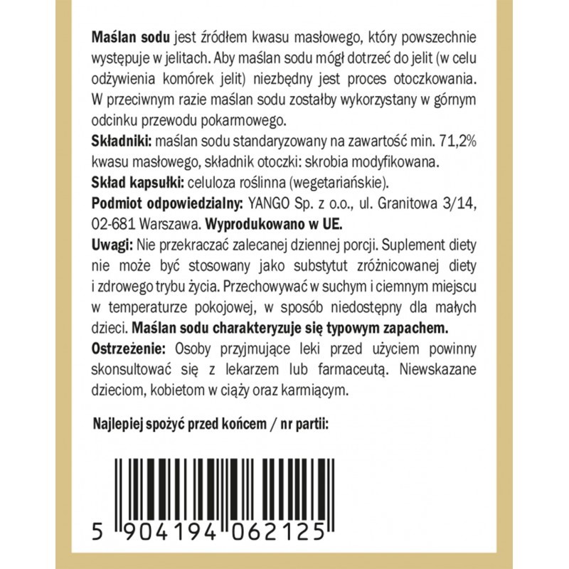 Yango Maślan Sodu 90 k na jelita