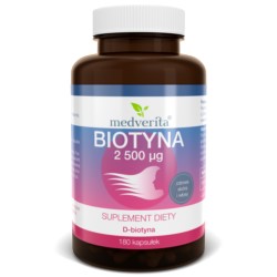 Medverita Biotyna 2500 µg 180 k włosy skóra B7 Medverita Biotyna 2500 µg 180 k włosy skóra B7