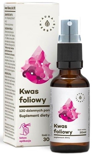 Aura Herbals Kwas Foliowy 30 Ml ciąża Aura Herbals Kwas Foliowy 30 Ml ciąża