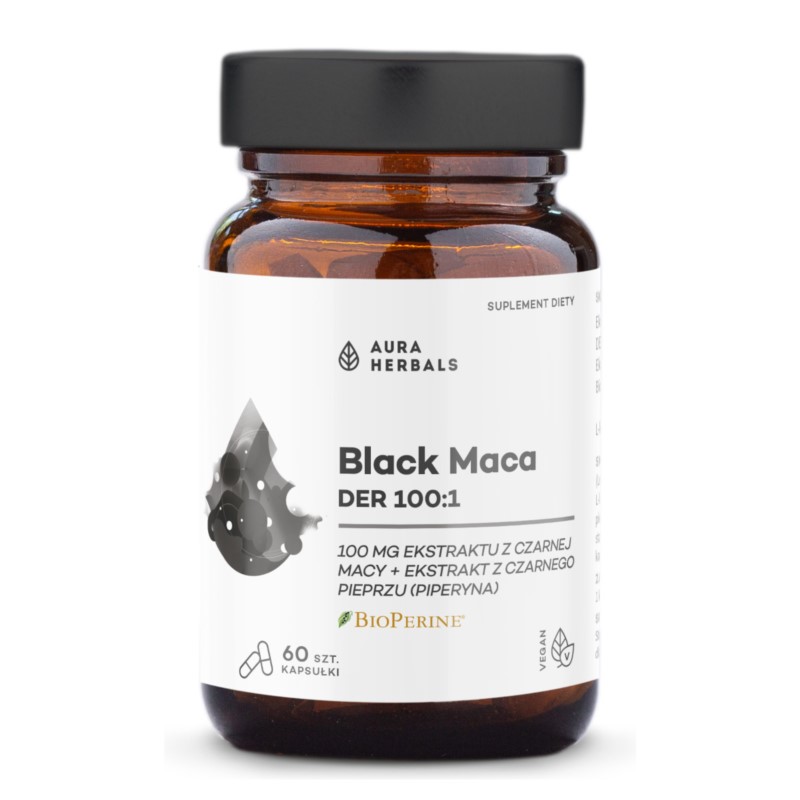 Aura Herbals Black Maca DER 100:1 60 szt Aura Herbals Black Maca DER 100:1 60 szt