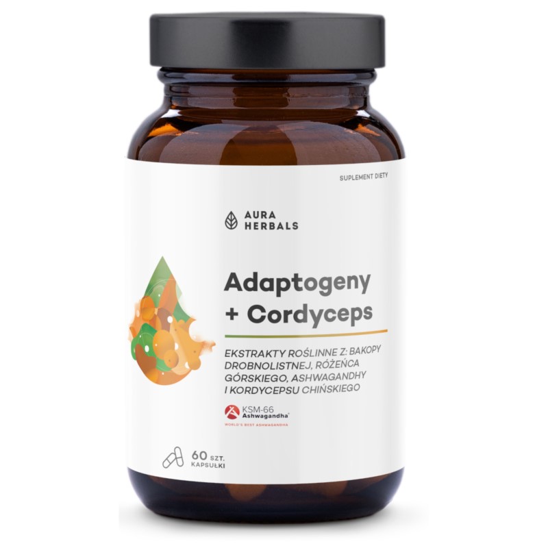 Aura Herbals Adaptogeny + Cordyceps 60 kaps Aura Herbals Adaptogeny + Cordyceps 60 kaps
