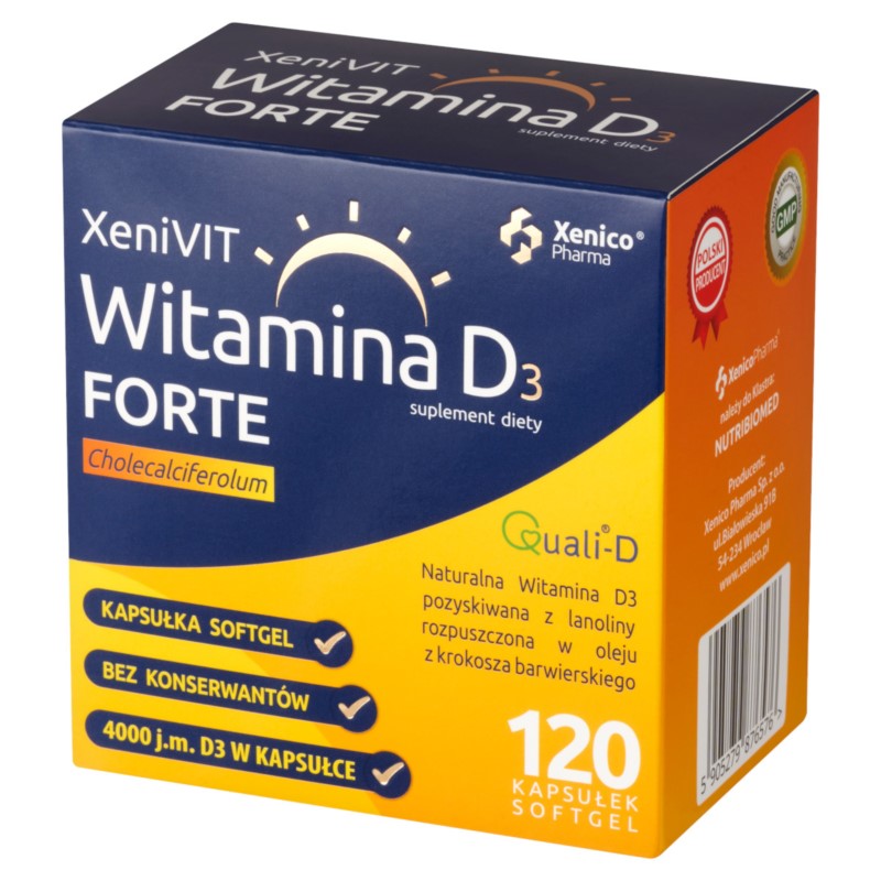 XeniVIT Witamina D FORTE 120 kaps. softgel XeniVIT Witamina D FORTE 120 kaps. softgel