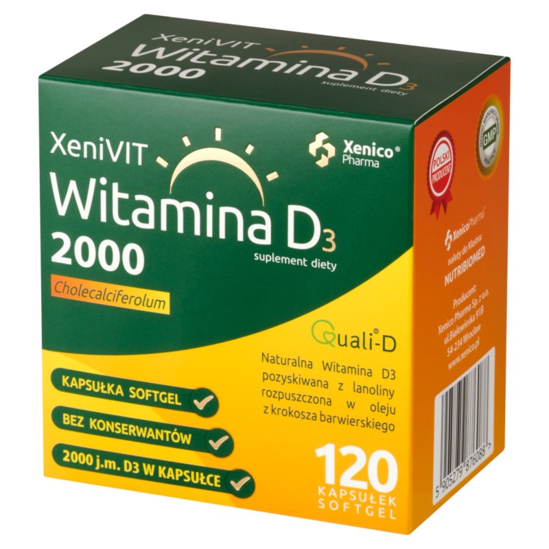 XeniVIT Witamina D 2000 120 Kaps. XeniVIT Witamina D 2000 120 Kaps.