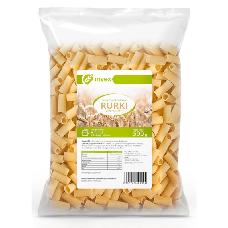BIO invex Makaron orkiszowy rurka 500 g