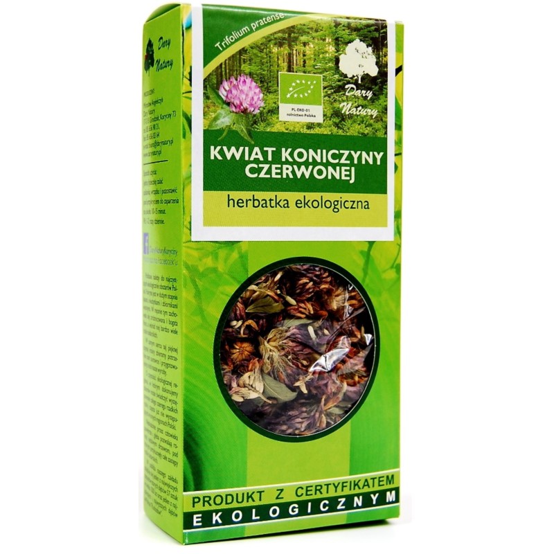 Dary Natury Koniczyna Czerwona kwiat Eko 25G Dary Natury Koniczyna Czerwona kwiat Eko 25G