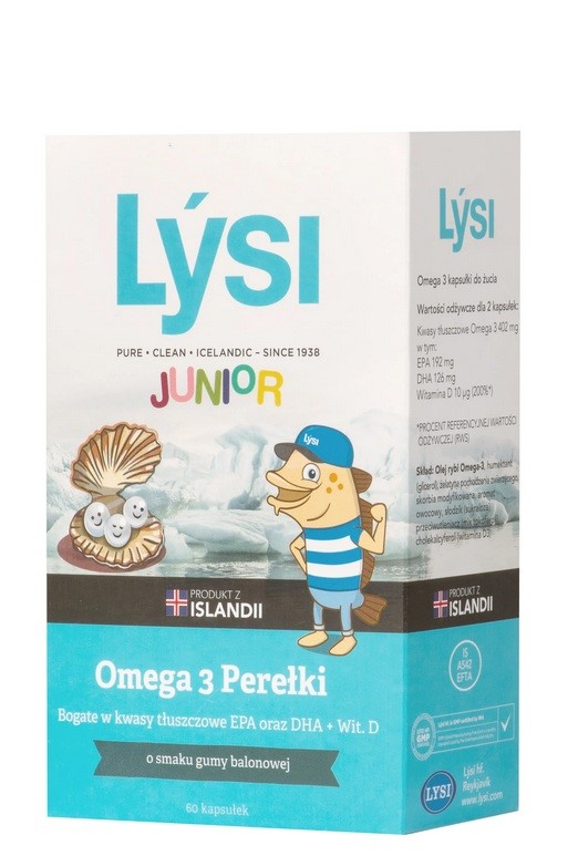 Lysi Omega 3 Perełki o smaku gumy balonowej 60 szt