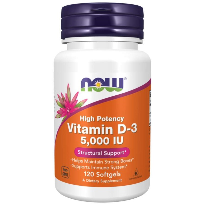 Now Foods Witamina D3 EXTRA 5000 120 kap Now Foods Witamina D3 EXTRA 5000 120 kap