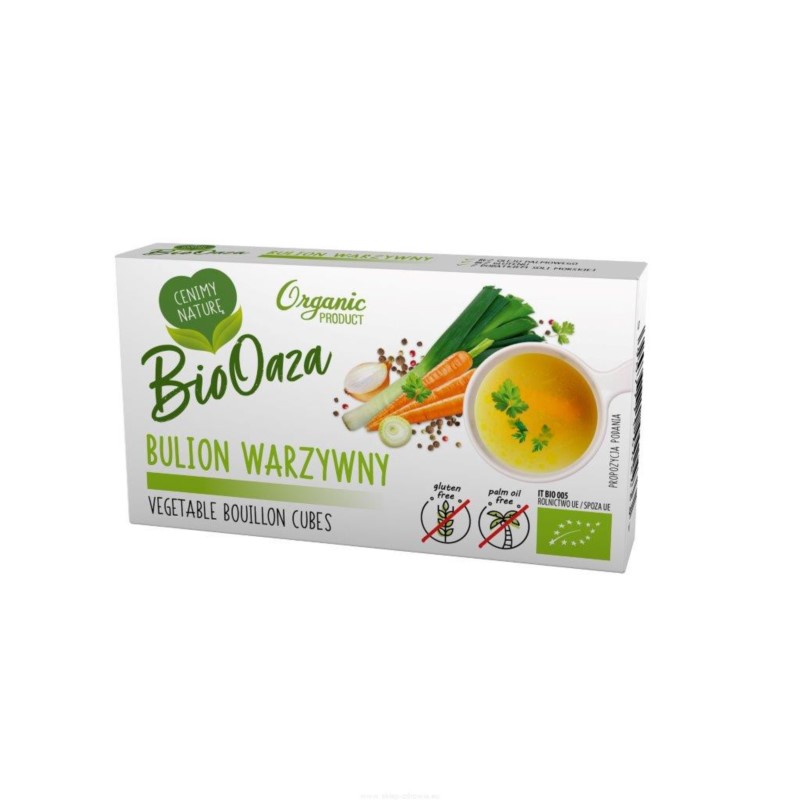 BioOaza Bulion warzywny, Kostka rosołowa 66g BIO BioOaza Bulion warzywny, Kostka rosołowa 66g BIO