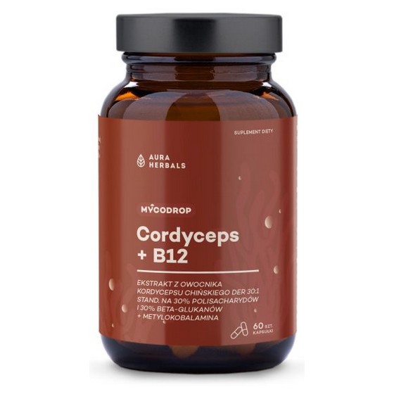 Aura Herbals Cordyceps 30:1+B12 beta - glukan Aura Herbals Cordyceps 30:1+B12 beta - glukan