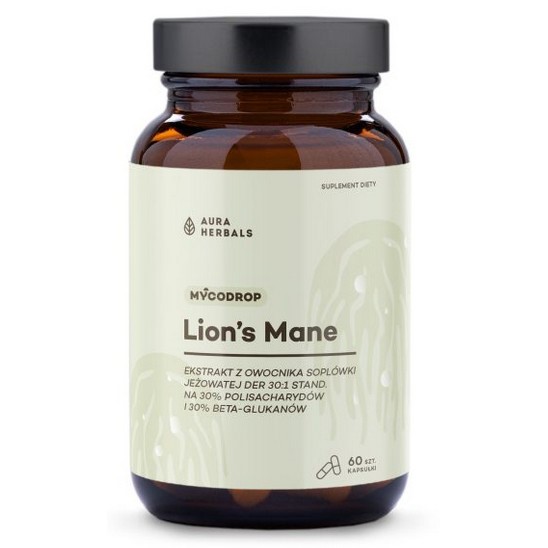 Aura Herbals Lions Mane 30:1 beta-glukan 60 szt Aura Herbals Lions Mane 30:1 beta-glukan 60 szt