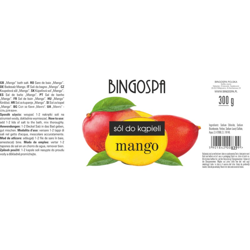 Bingospa Sól do kąpieli mango 300 g Bingospa Sól do kąpieli mango 300 g