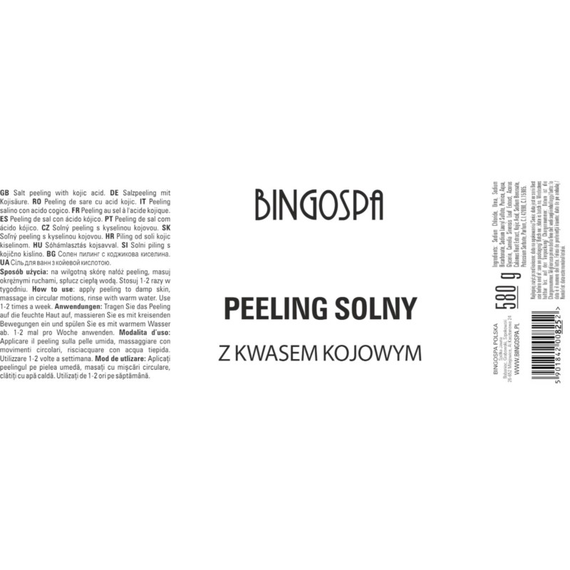 Bingospa Peeling solny z kwasem kojowym 580 g Bingospa Peeling solny z kwasem kojowym 580 g