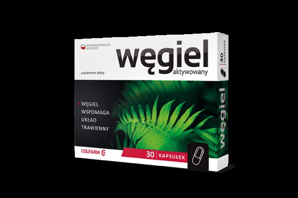 Colfarm Węgiel Aktywowany 30 Kaps. Colfarm Węgiel Aktywowany 30 Kaps.