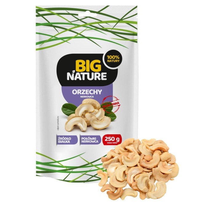 Big Nature Orzechy Nerkowca połówki 250 g Big Nature Orzechy Nerkowca połówki 250 g