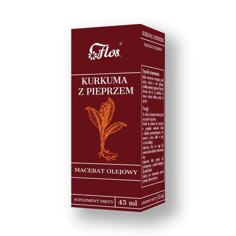Flos Kurkuma z Pieprzem macerat olejowy 45 ml Flos Kurkuma z Pieprzem macerat olejowy 45 ml