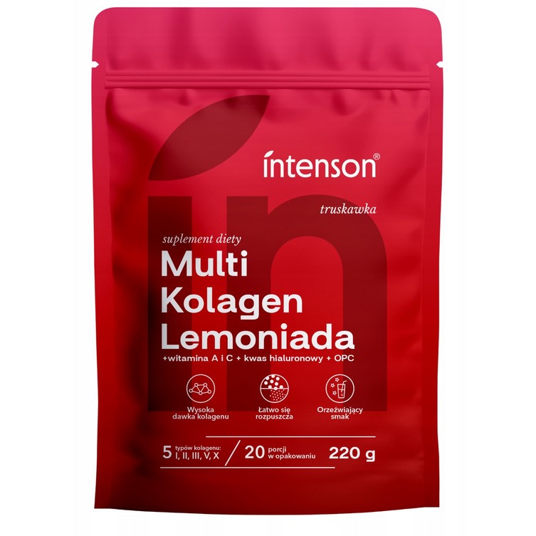 Intenson Multi Kolagen 220 g truskawka Intenson Multi Kolagen 220 g truskawka