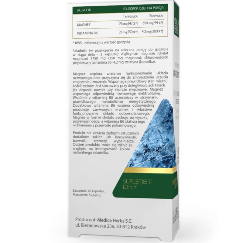 Medica Herbs Magnez Chelat + Wit. B 60 k Medica Herbs Magnez Chelat + Wit. B 60 k