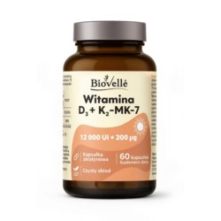 Biovelle Witamina D3 12 000 UI + 200 µg 60 kap