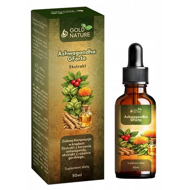 GoldNature Ashwagandha GForte ekstrakt 50 ml GoldNature Ashwagandha GForte ekstrakt 50 ml