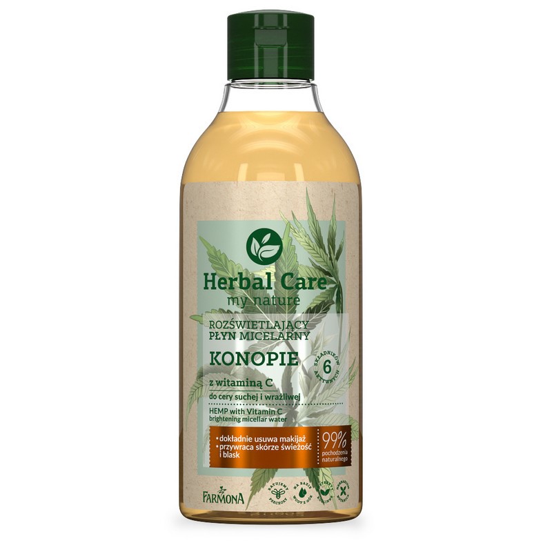 Herbal Care Rozświetlający płyn micelarny konopi Herbal Care Rozświetlający płyn micelarny konopi