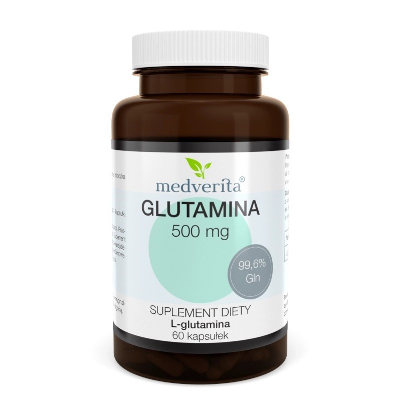 Medverita Glutamina 500 mg L-glutamina 60 kapsułek