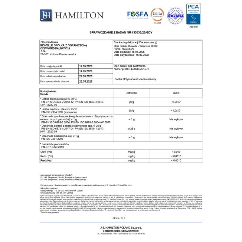 Biovelle Witamina D3 K2 12 000 UI + 200 µg 60 kap
