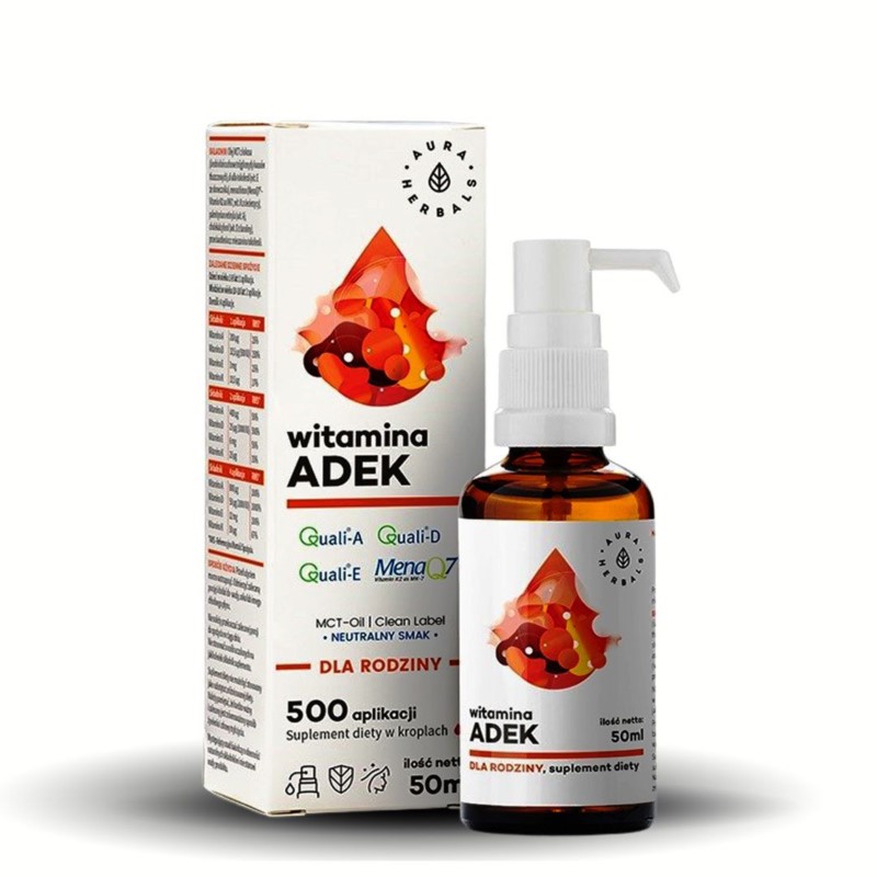 Aura Herbals Witamina ADEK 50 ml odporność MCT Aura Herbals Witamina ADEK 50 ml odporność MCT