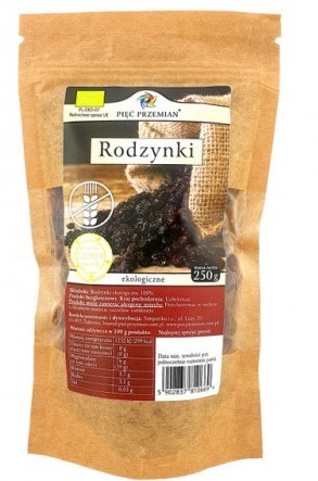 Pięć Przemian Rodzynki ekologiczne 250 g Pięć Przemian Rodzynki ekologiczne 250 g