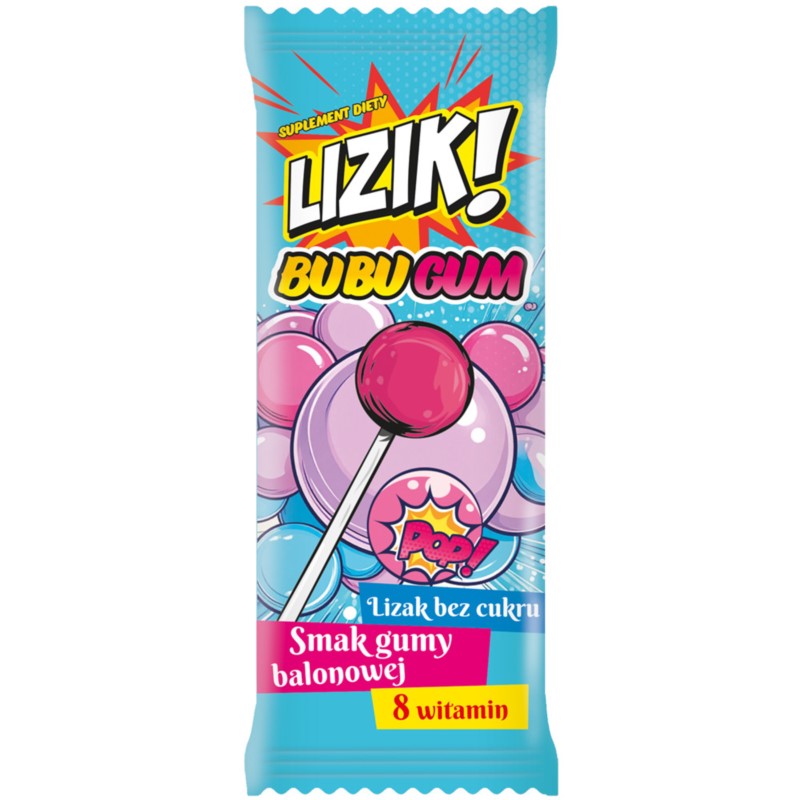 Starpharma LIZIK! BUBUGUM Lizak bez cukru 1 szt Starpharma LIZIK! BUBUGUM Lizak bez cukru 1 szt