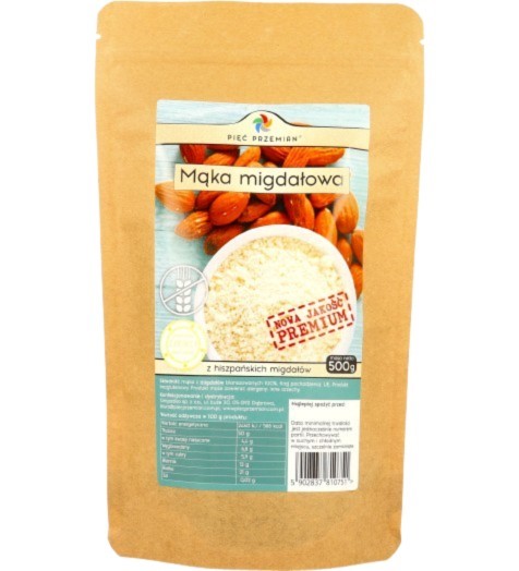 Pięć przemian Mąka Migdałowa Premium 500g Pięć przemian Mąka Migdałowa Premium 500g