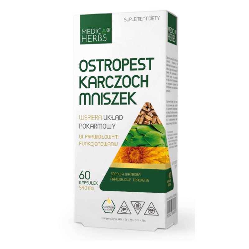 Medica Herbs Ostropest Karczoch Mniszek 60 k Medica Herbs Ostropest Karczoch Mniszek 60 k
