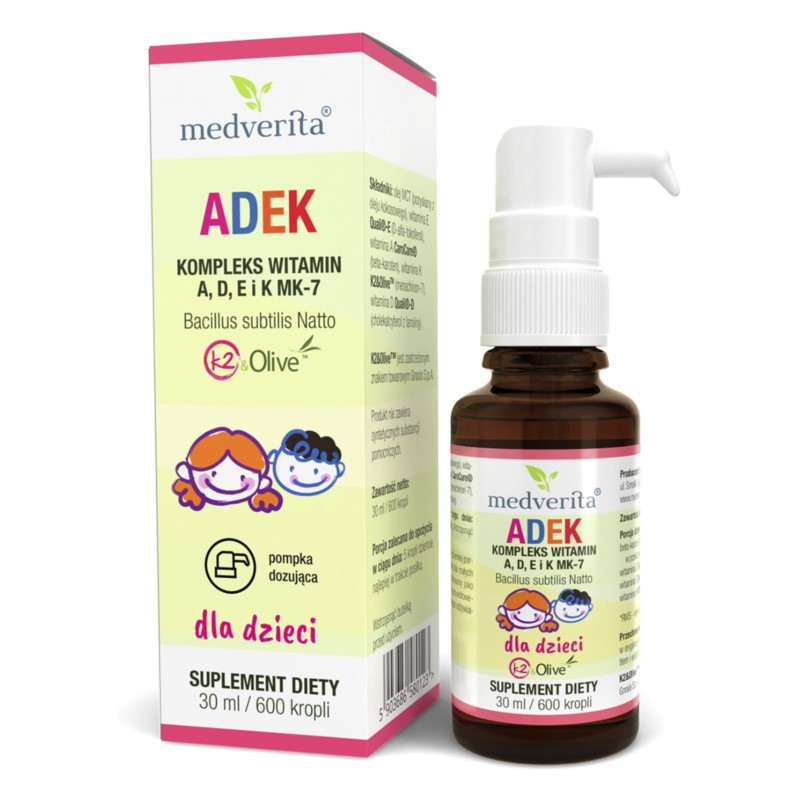 Medverita ADEK dla dzieci 30 ml 600 k naturalny Medverita ADEK dla dzieci 30 ml 600 k naturalny