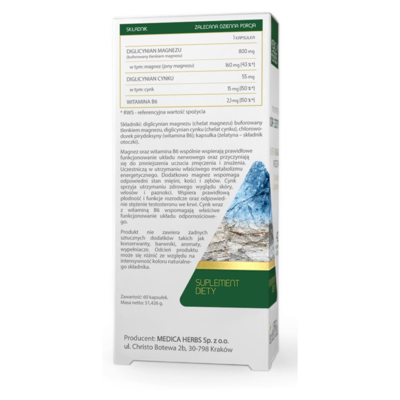Medica Herbs Magnez Cynk Wit. B6 60 k