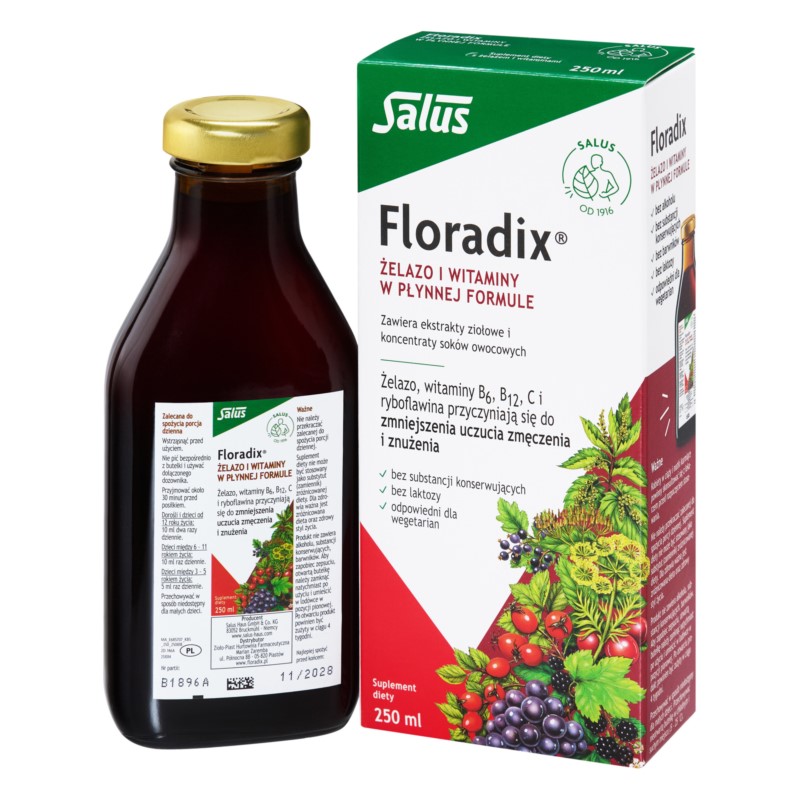 Zioło-Piast Floradix Żelazo I Witaminy 250 Ml Płyn Zioło-Piast Floradix Żelazo I Witaminy 250 Ml Płyn