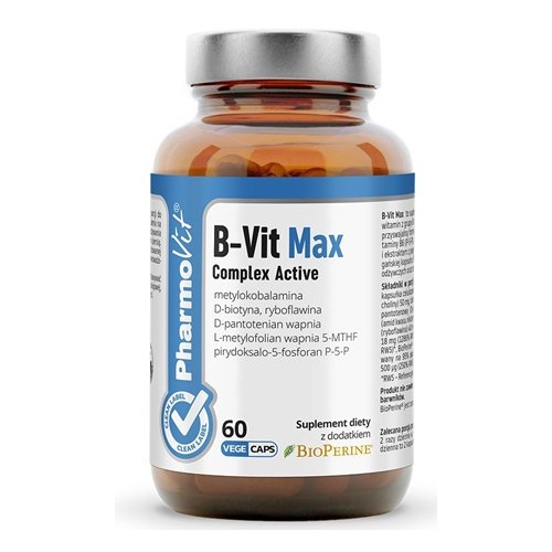 Pharmovit B-Vit max Complex Active 60 kaps Pharmovit B-Vit max Complex Active 60 kaps