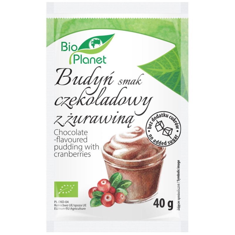BIO Planet Budyń czekoladowy z żurawiną 40 g BIO Planet Budyń czekoladowy z żurawiną 40 g