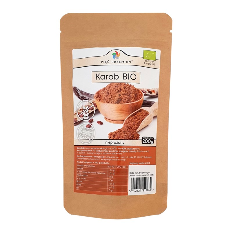 Pięć Przemian Karob Nieprażony BIO 200 g Pięć Przemian Karob Nieprażony BIO 200 g